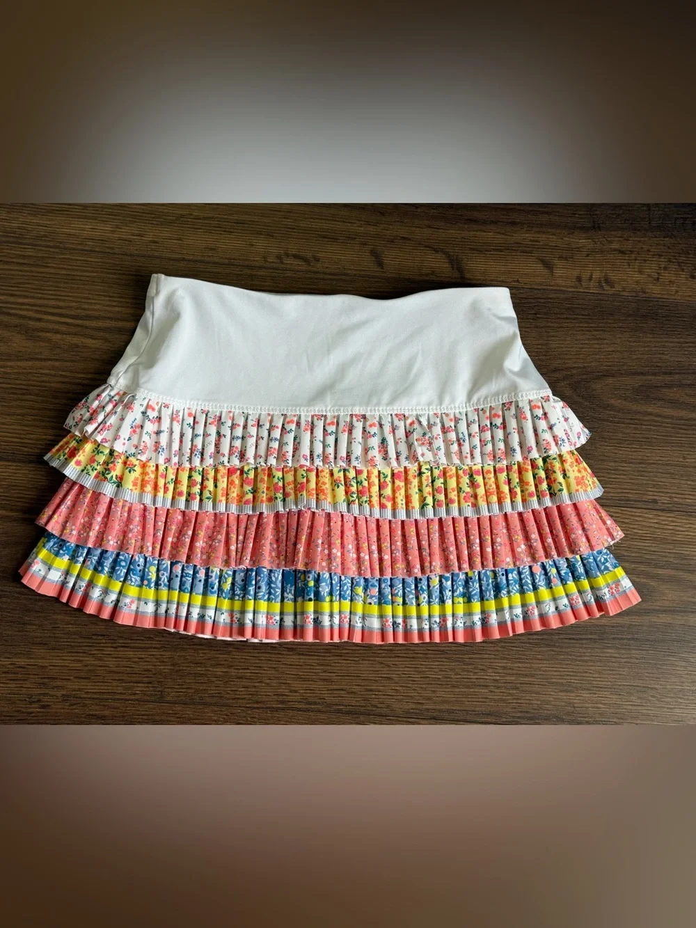 Lucky in Love Tiered Ruffle Tennis Golf Skort XS Floral Pleated